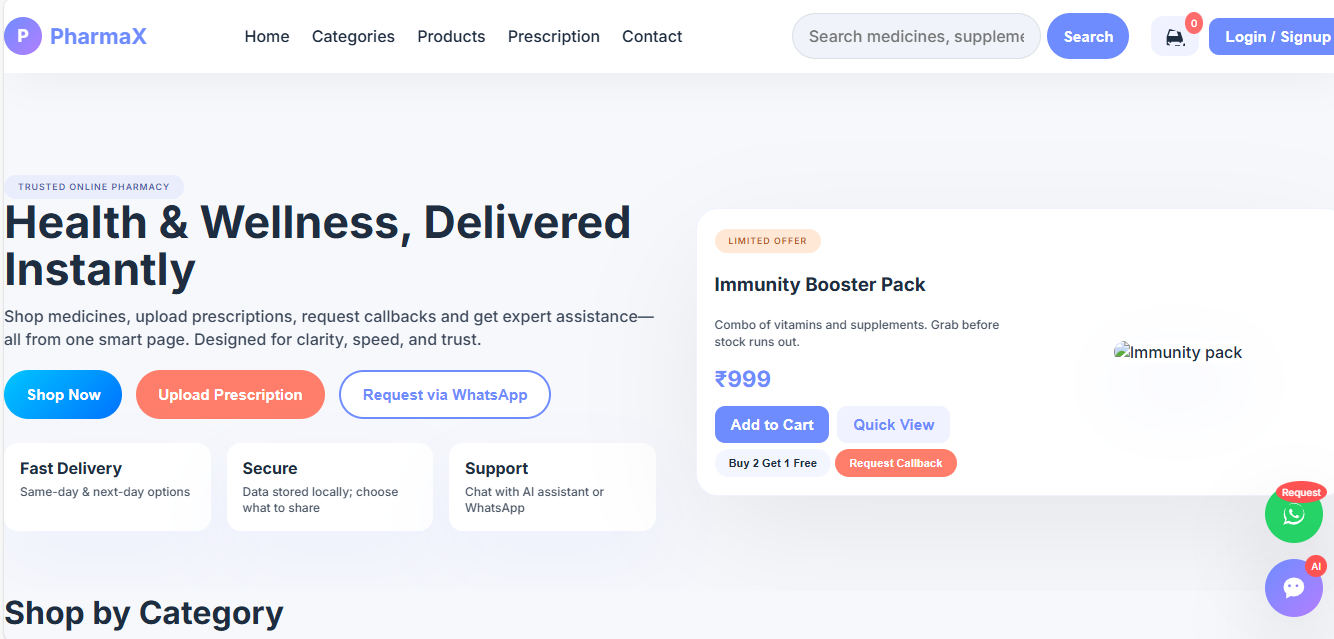 Pharma X platform screenshot